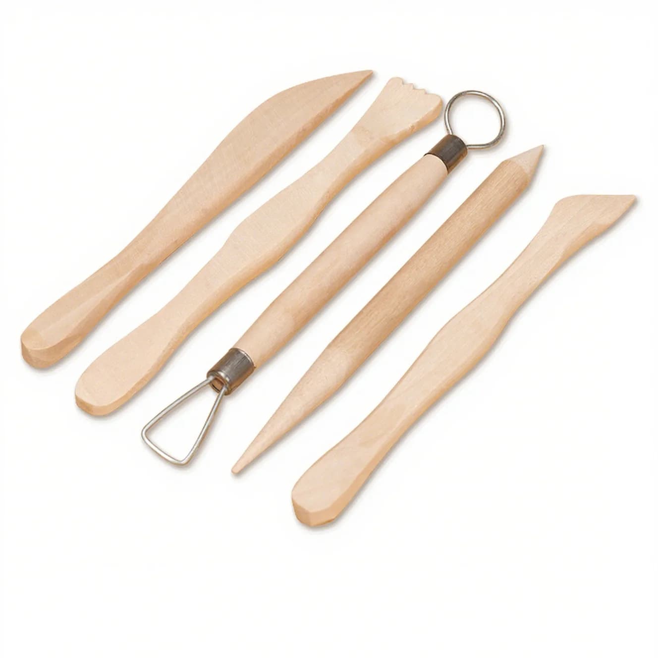 Set di strumenti per scolpire l'argilla in legno Kit di intaglio per modellazione a doppia testa per ceramica in argilla polimerica ad aria secca per principianti Artigianato d'arte fai-da-te