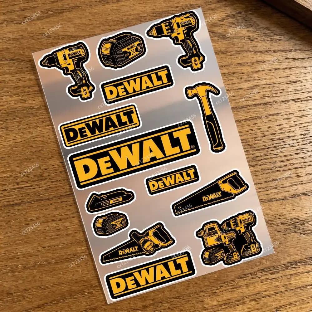 D-De-W-WALT Vinyl motorcycle stickers protect against scratches and moisture, bike decor