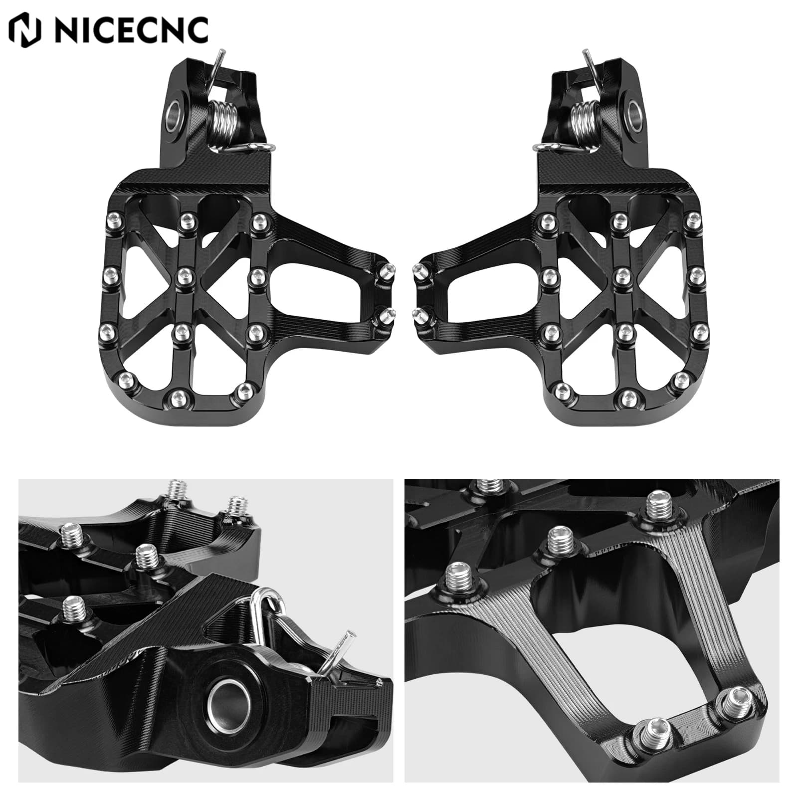 NICECNC For Stark Varg Motorcycle Extended Foot Pegs Widen Footrests Kit For STARK VARG EX MX SM 2025 2024 Electric Dirt Bike