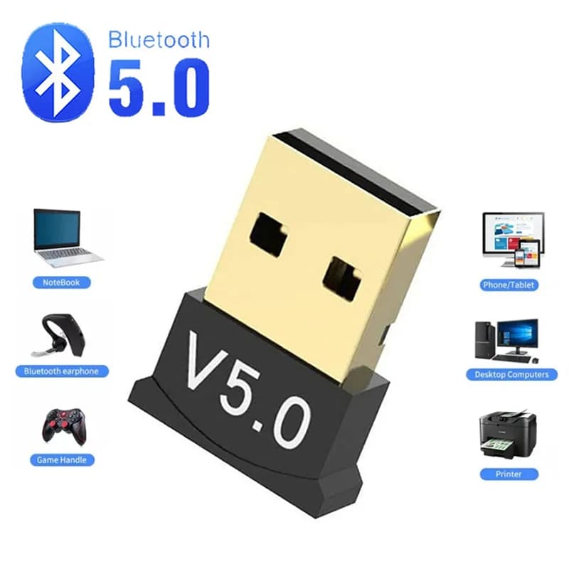 Adattatore USB compatibile con Bluetooth 5.0 Adattatore dongle Bluetooth wireless per PC Laptop Trasmettitore ricevitore audio altoparlante wireless