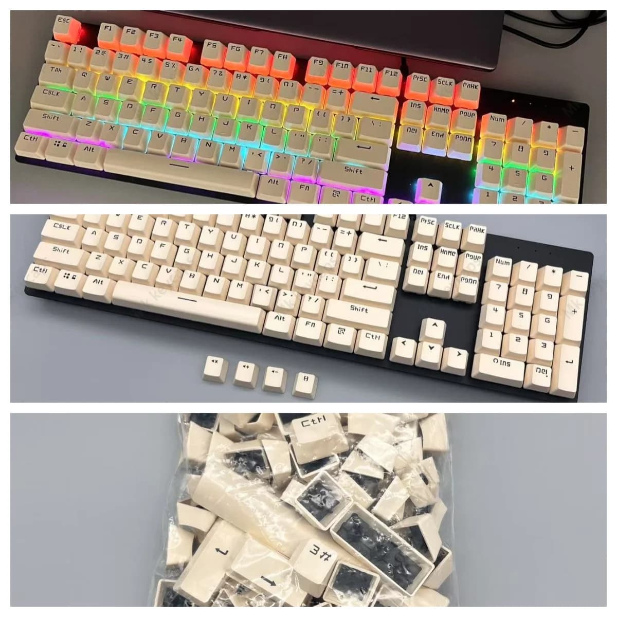 [Transparent button] 108 key transparent cover OEM compatible with mechanical keyboard for 98/84 keys