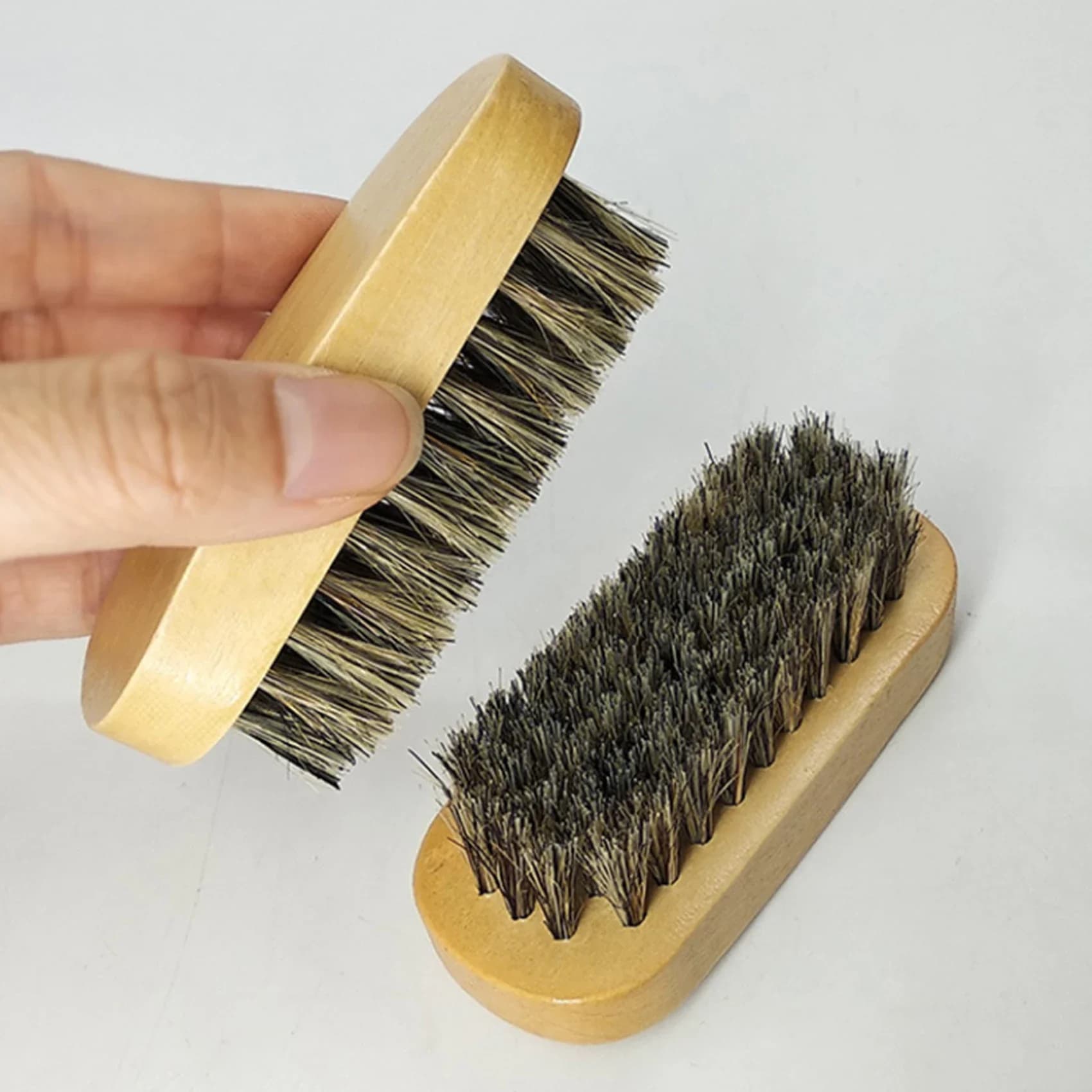 Spazzole per lucidare le scarpe stivali con setole lucidate scarpe cura della pelle pulizia spazzola per lucidare comodo strumento per capelli di maiale con stivale nabuk