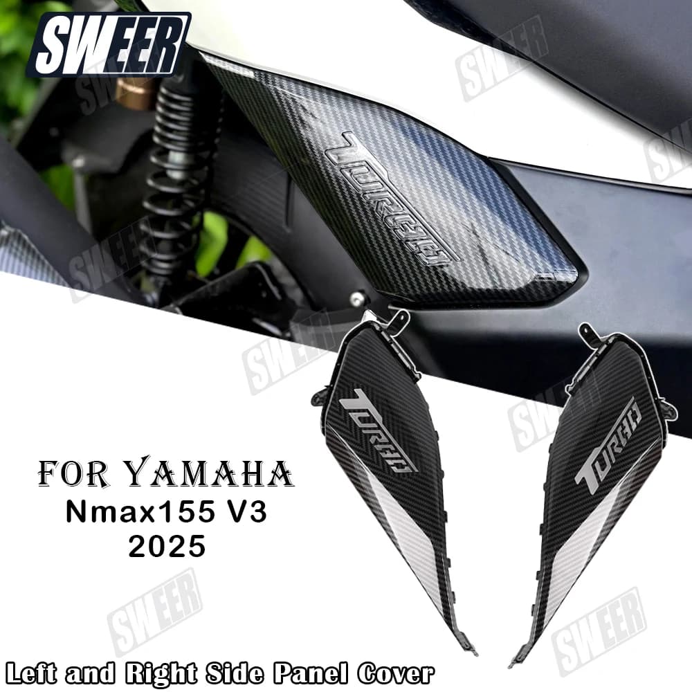 Motorcycle Frame Carbon Fiber Protective Trim Cover Compatible With Yamaha NMAX155 V3 2025 Left And Right Side Panel Cover