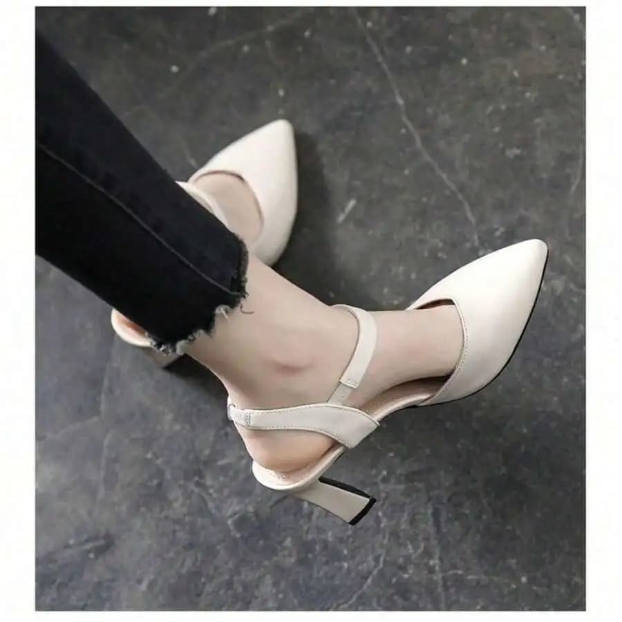 Eleganti Sandali da Donna con Punta Affusolata e Tacco Medio, Scarpe Slip-On per Ufficio e Feste