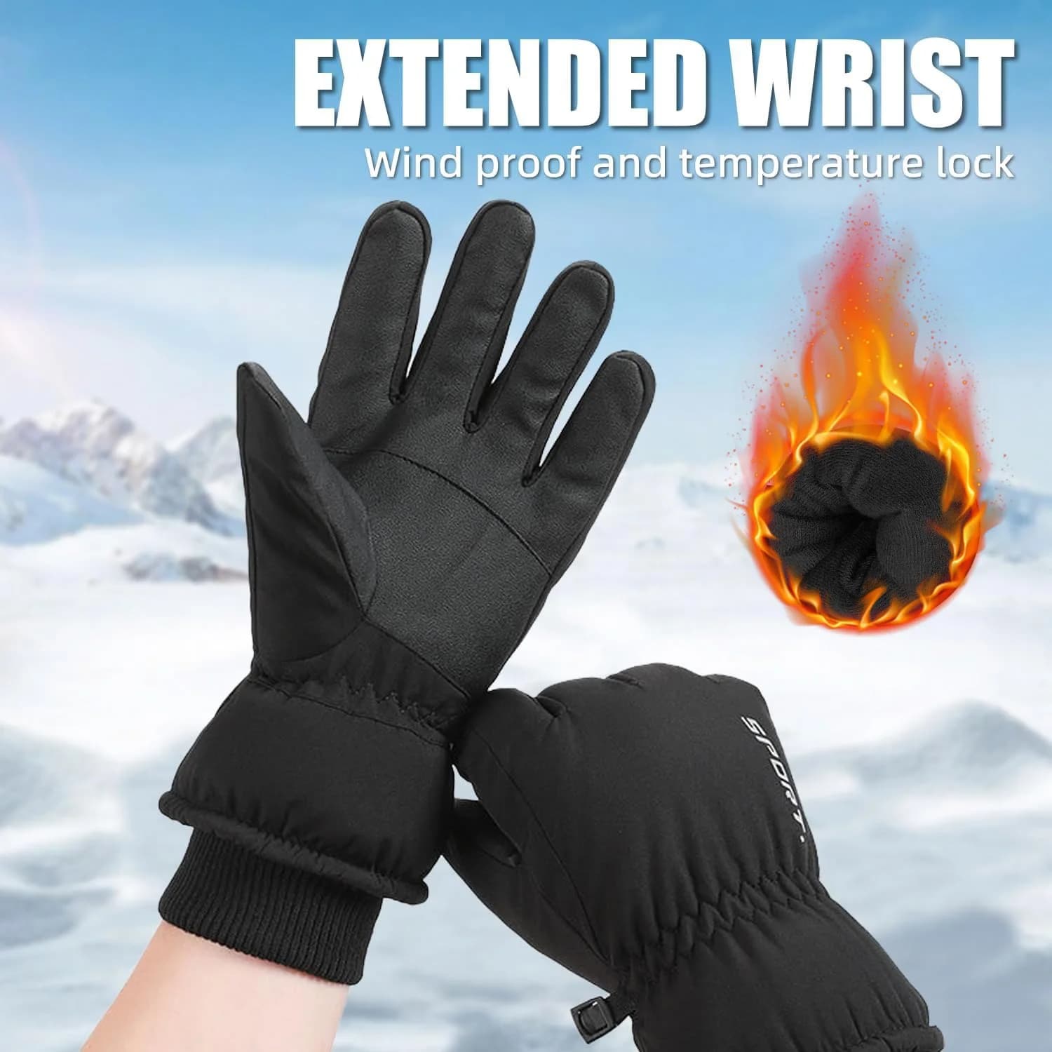 Guanti da sci invernali caldi per adulti Guanti da snowboard Thinsulate impermeabili 3M Guanti da ciclismo termici per moto Uomo Donna