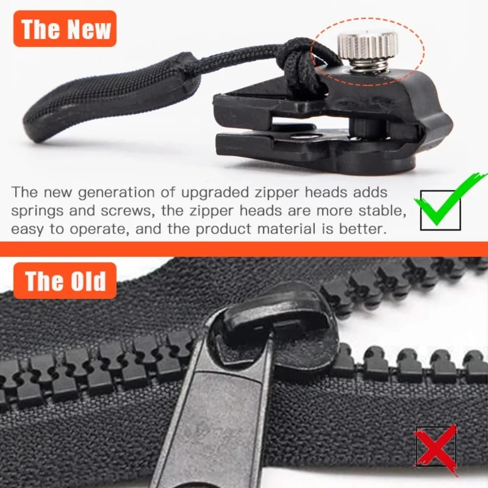 Durable 3 Different Size Zipper Repair Kit Removable DIY Zipper Head Sewing Tools Metal Instant Zipper Puller