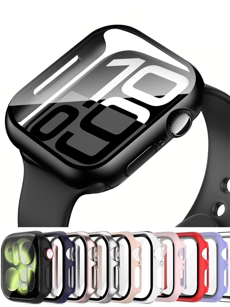 Protective Cover for Apple Watch 11 10 46mm 42mm HD Screen Protector Tempered Glass PC IWatch 11 Series Protective