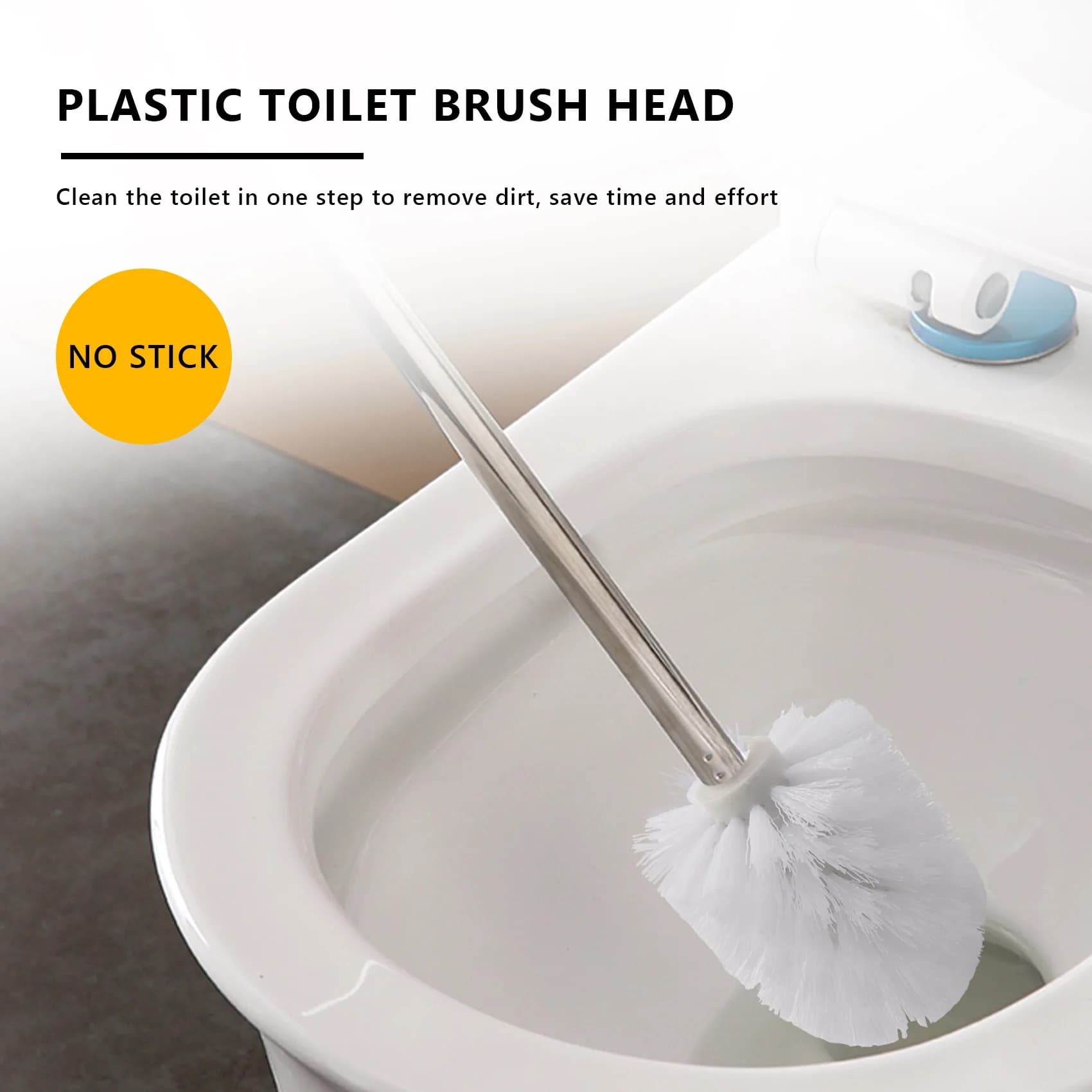 MALL Accessorio di ricambio per bagno di ricambio Spazzole per pulizia WC in plastica semplice Supporti per testine Bianco (2 testine bianche)