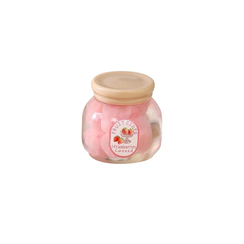 2 pezzi di simulazione di casa delle bambole, frutta, caramelle, marmellata in scatola, modello in miniatura, decorazione da cucina, accessori per casa delle bambole