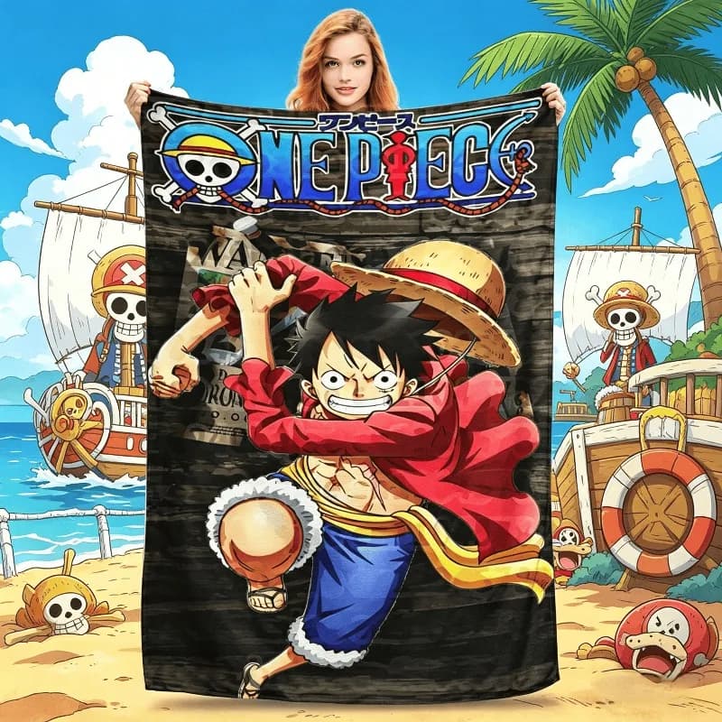 Coperta in pile Luffy One Piece per divano, morbida e soffice, 50x60 pollici, copriletto multi-misura per tutte le stagioni