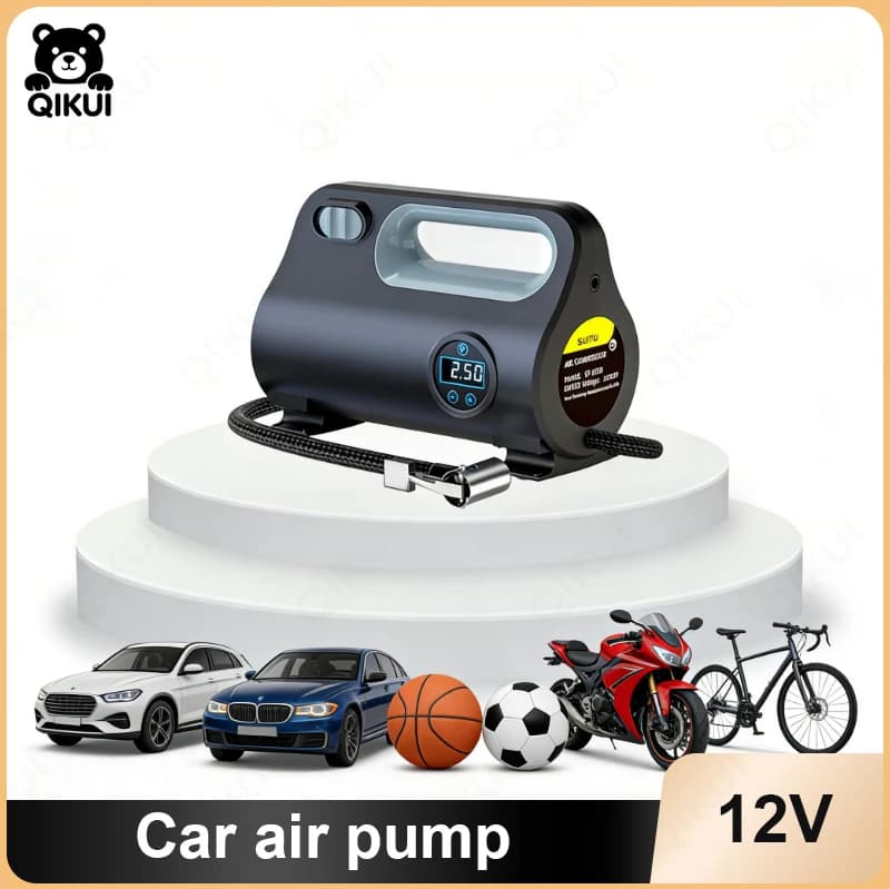 Compressore d'aria portatile per auto con display digitale, alimentatore di emergenza e avviatore di emergenza per veicoli 12V DC