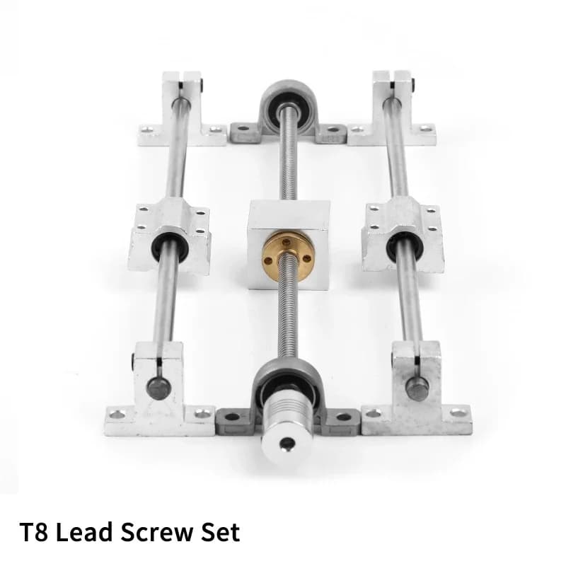 Linear rail shaft with control screw T8 200-600mm OD 8mm SCS8UU SK8 Linear bearing blocks Aluminum terminal supports for 3D CNC printer parts