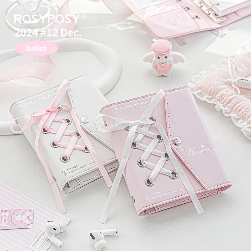Mini raccoglitore Ballet M5 dal design unico con pagine colorate ricaricabili, simpatico agenda tascabile per appunti di journaling Kawaii
