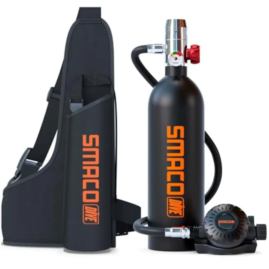 Mini Scuba Tank 1L Portable Diving Tank for snorkeling emergency rescue aluminum alloy black reusable oxygen cylinder kit with