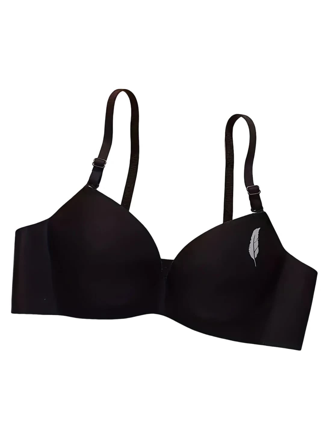 KUCLUT Smooth minimalist gathered seamless underwear without steel rings detachable shoulder straps comfortable solid color bra