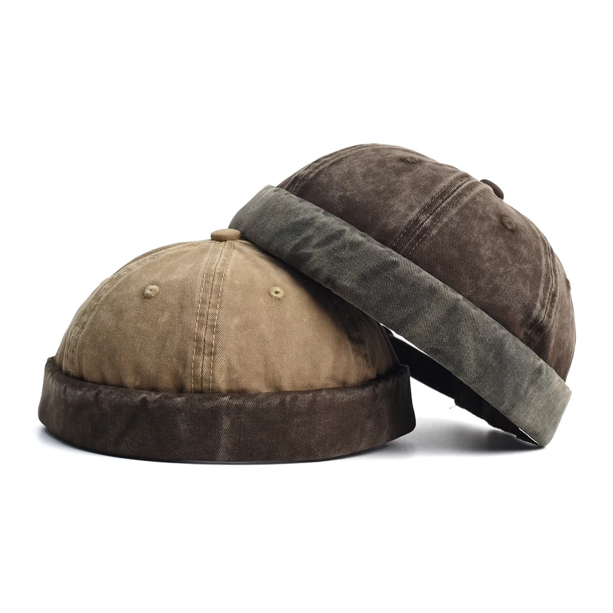 Berretto Docker lavato Cappello senza tesa senza visiera Tinta unita Retro Vintage Street Style Primavera Autunno Gorras da esterno