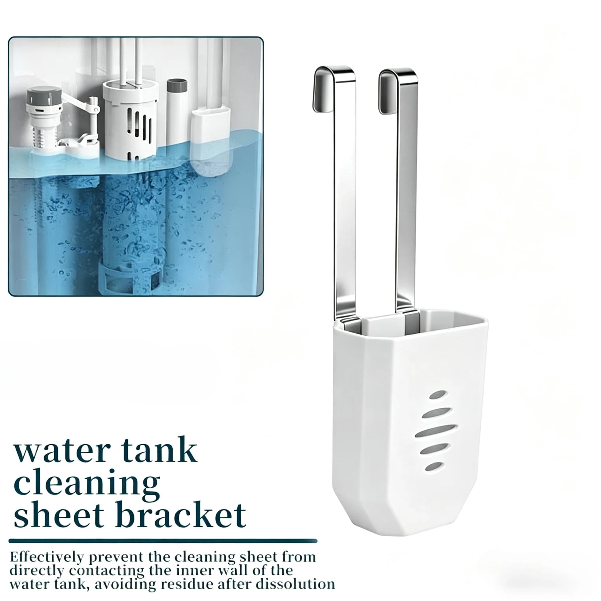 Supporto per Pastiglie WC da 1 Pezzo - Gancio per Serbatoio WC - Ricambio per Dispenser Solido per WC | Plastica, Contemporaneo