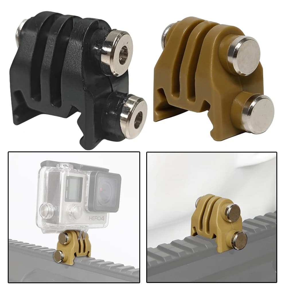 Adattatore di Montaggio in Nylon per Action Camera, Compatibile con Picatinny, per Fucili Airsoft e Laser, Accessorio Tattico per GoPro