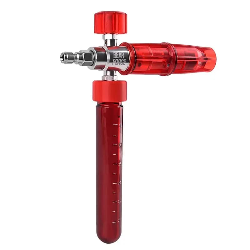 Dispenser di Sapone per Autolavaggio AT51 per Schiuma Densa, Mini Cannone a Schiuma Professionale con Connettore Rapido 1/4 Rosso