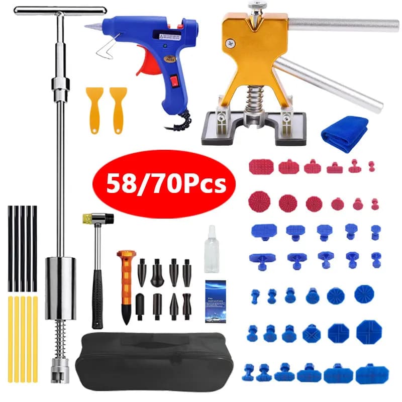 Strumento per la riparazione di ammaccature per auto senza vernice Kit per estrattore di ammaccature per porte auto Strumento manuale per la riparazione dell'abbagliamento del corpo automatico per rimuovere piccole ammaccature Hail Pit