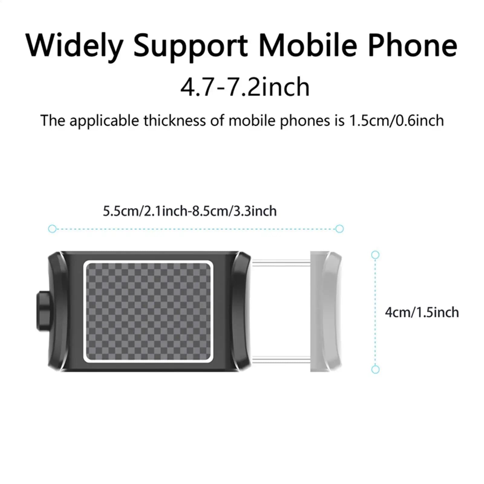 Supporto per telefono con morsetto a doppio foro, antiscivolo, con clip rotante a 360°, accessori per chitarra, per strumenti, ukulele, basso, violino