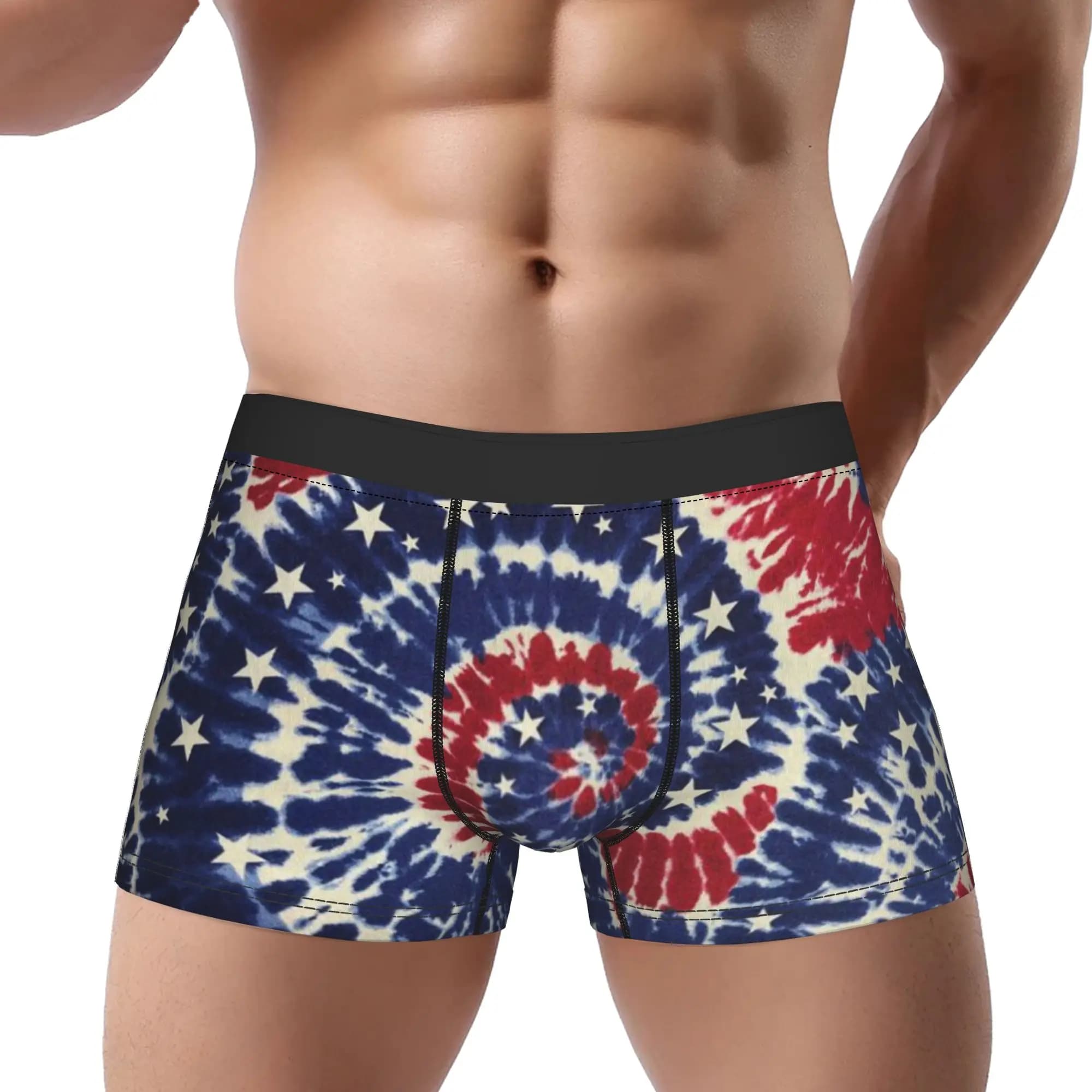 Colorful (5) Tie Dye Underpants Breathbale Panties Male Underwear Comfortable Shorts Boxer Briefs