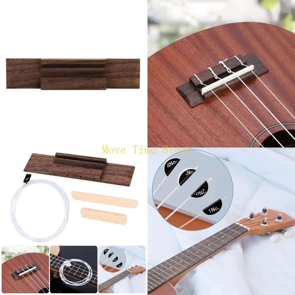 92ME Handcraft Ukulele Upgrade Set Including Rosewood Bridge and Adjustable Saddles