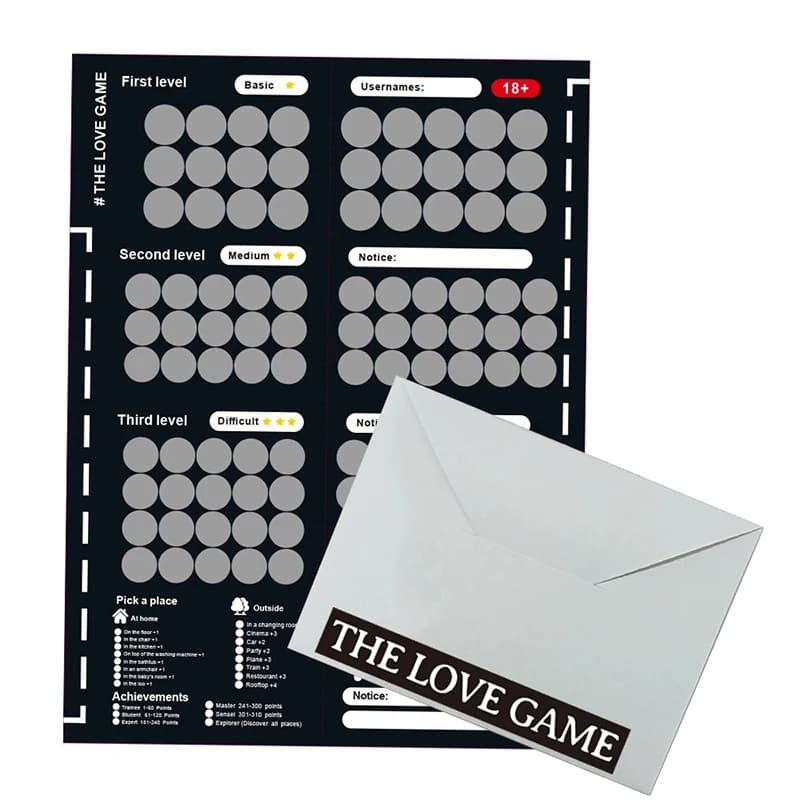 100 Gioco di posizione del sesso Coppie Posizione del sesso Scratch Board Poster Gioco d'amore Scratch Date Night Scratch Game per adulti Giocattoli del sesso