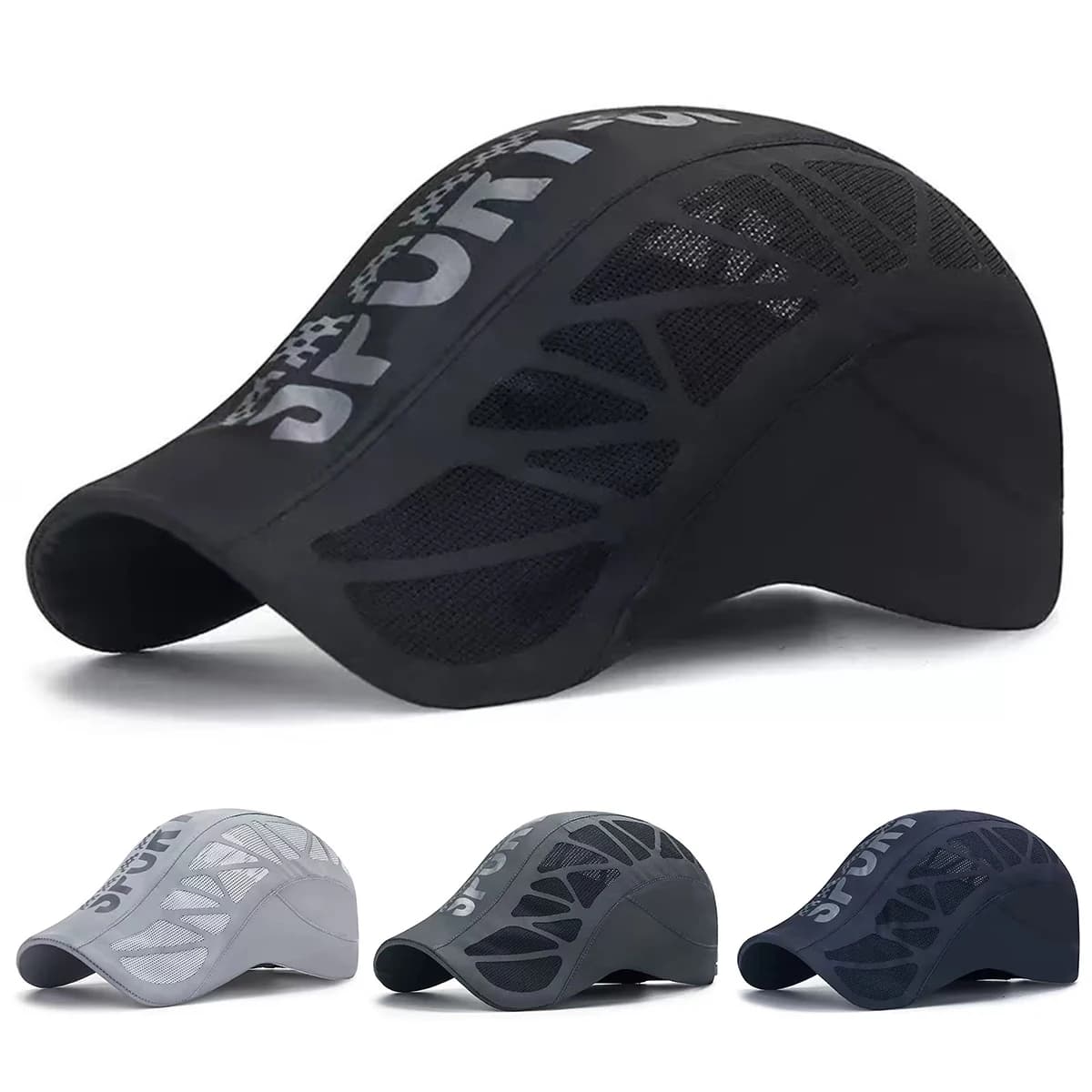 Men SPORT Newsboy Caps British Painters Hats Side Buckle Adjustable Flat Cap Spring and Summer Berets
