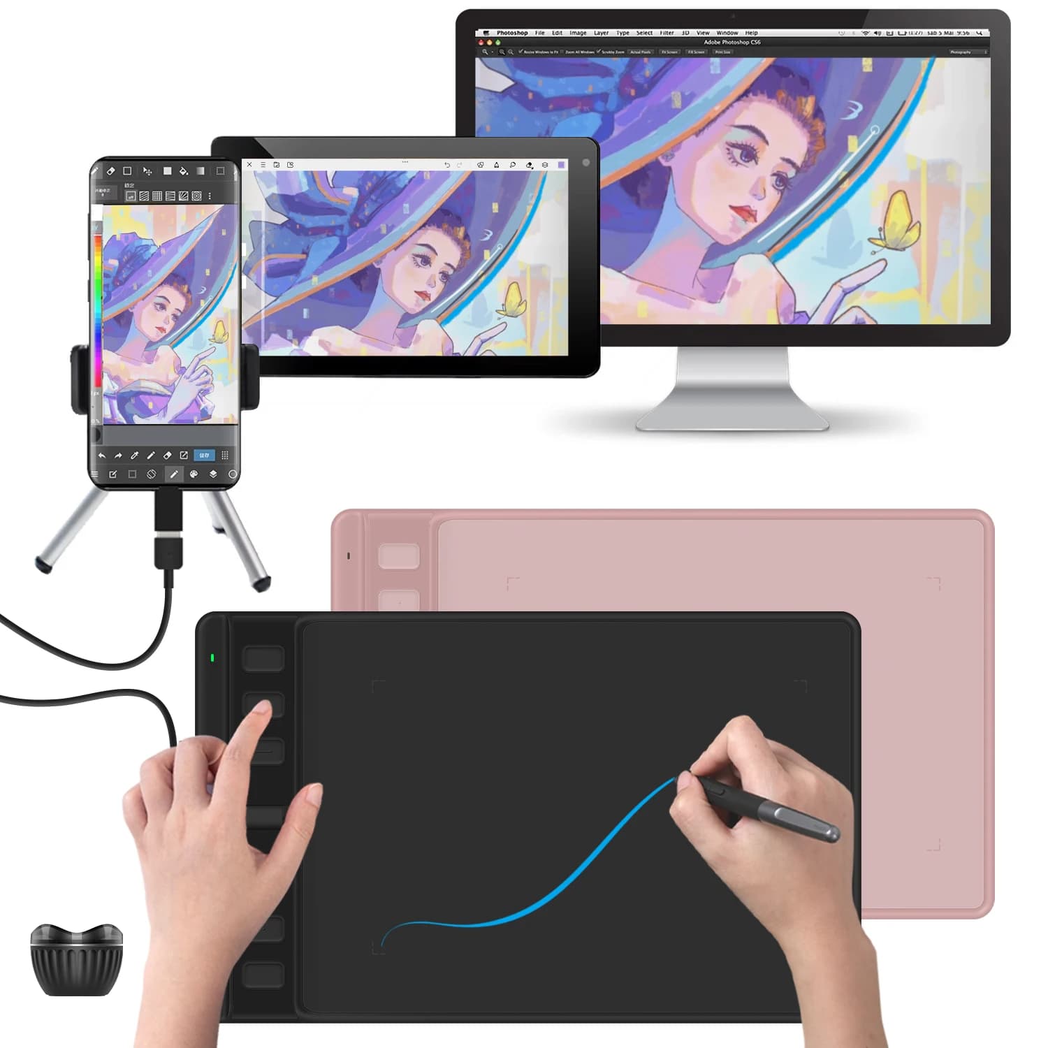 Portable Professional 8192 Level Drawing Tablet Graphic Pen Tablet Digital Drawing Board with Pen H641P Inspiroy 2 s