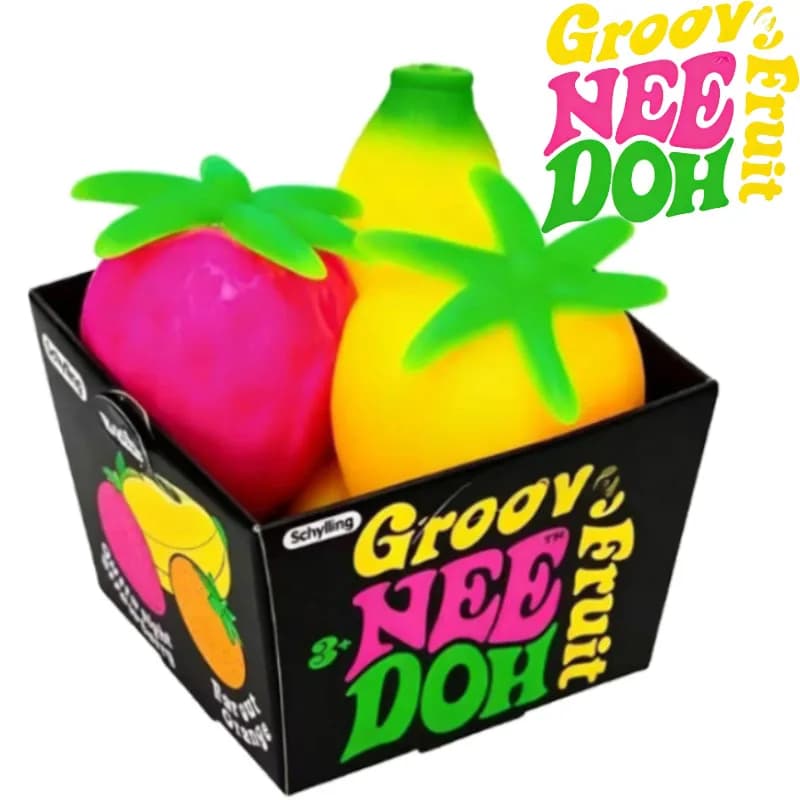 NeeDoh Groovy Fruit Squishy Toy Blind Boxx TPR Banana Orange Strawberry Stress Relief Anxiety Relief Relaxing Accessory For Gift