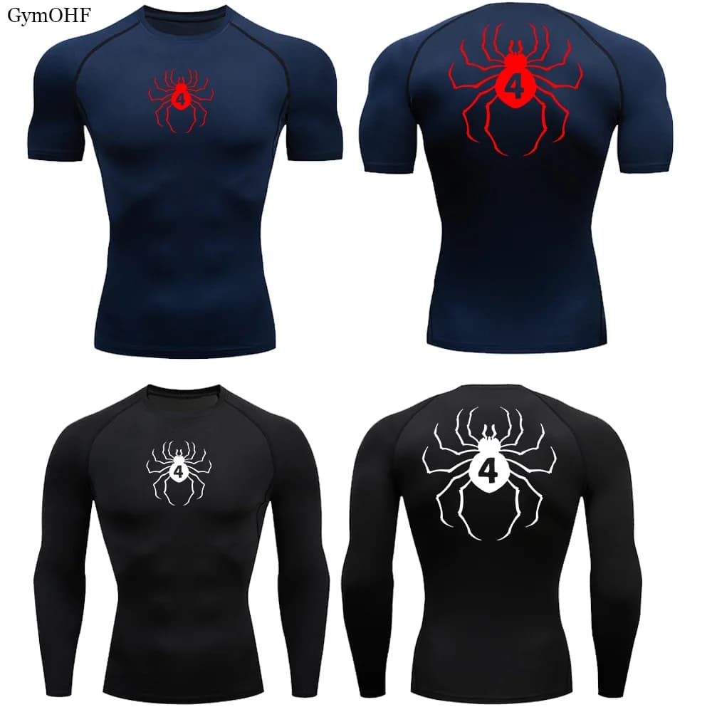 2099 camicie a compressione con stampa ragno per uomo palestra allenamento Fitness manica lunga Quick Dry Sportswear T Shirt uomo Rashguard Running