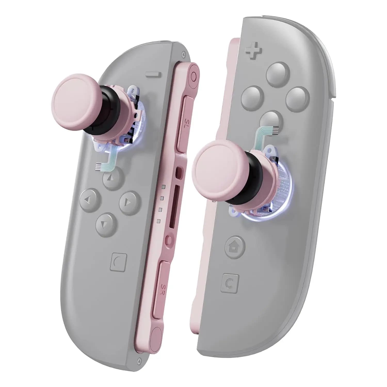 Joystick Full Set for Nintendo Switch 2 JoyCon, 3D Joystick & Thumb Grips & Side Rail Shell Buttons for Nintendo Switch 2 JoyCon