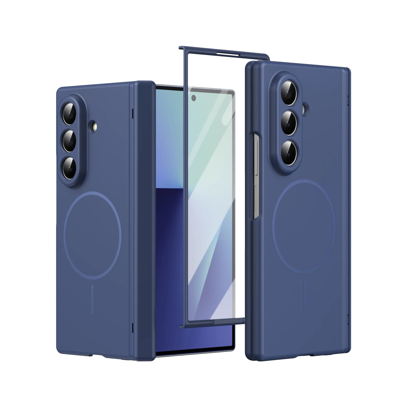 Custodia protettiva magnetica per telefono con cerniera antiurto per Samsung Galaxy Z Fold 7 6 5 4 3 5G per Magsafe Fold7 Fold6 Cover smerigliata