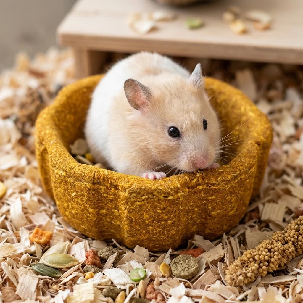 Pet Hamster Fruit Wooded Food Bowl Hamster Golden-Bear Squirrel Food Bowl Log Gnawing Toy for Small Animals Food Bowl