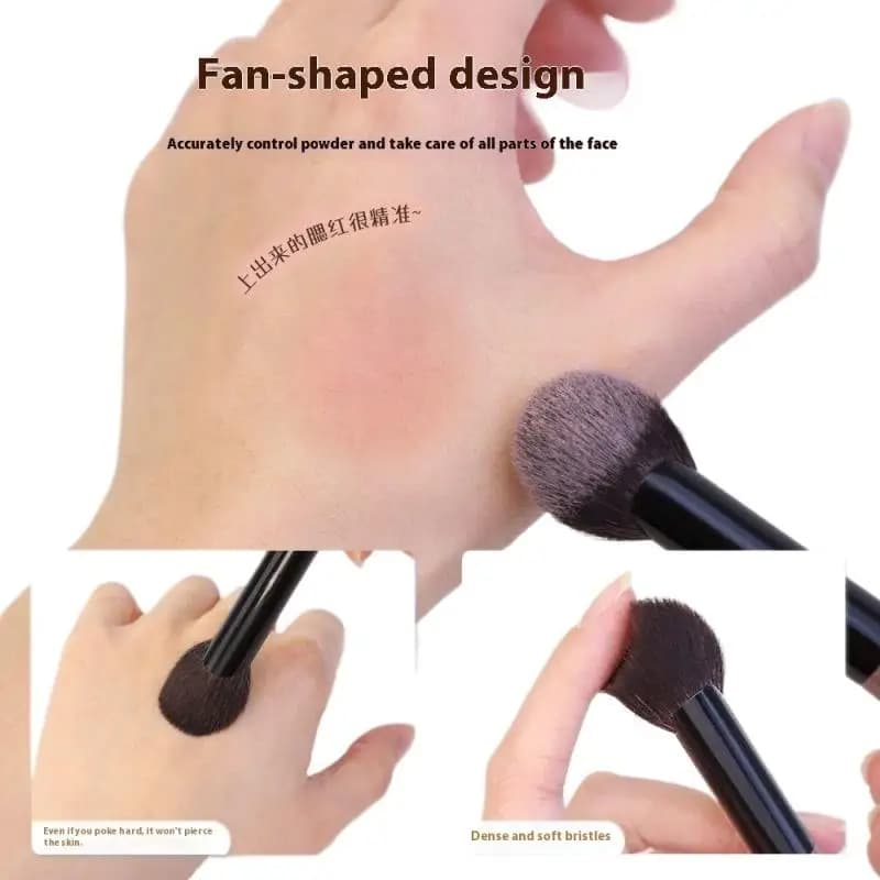 1 Pezzo Pennello per Blush a Forma di Ventaglio, Pennello per Fard in Polvere e Crema, Pennello di Precisione per Trucco, Strumenti per il Make-up