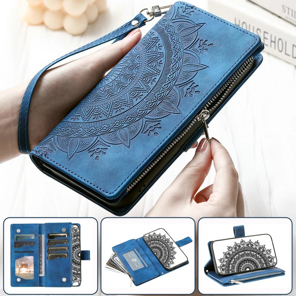 For Xiaomi Redmi 15 14c 13 12 10 15c 5G 4G Flip Case Zipper Wallet Card Funda Redmi 13C 12C 10C 9 9T 9C 9A A5 Mi 15 Book Cover
