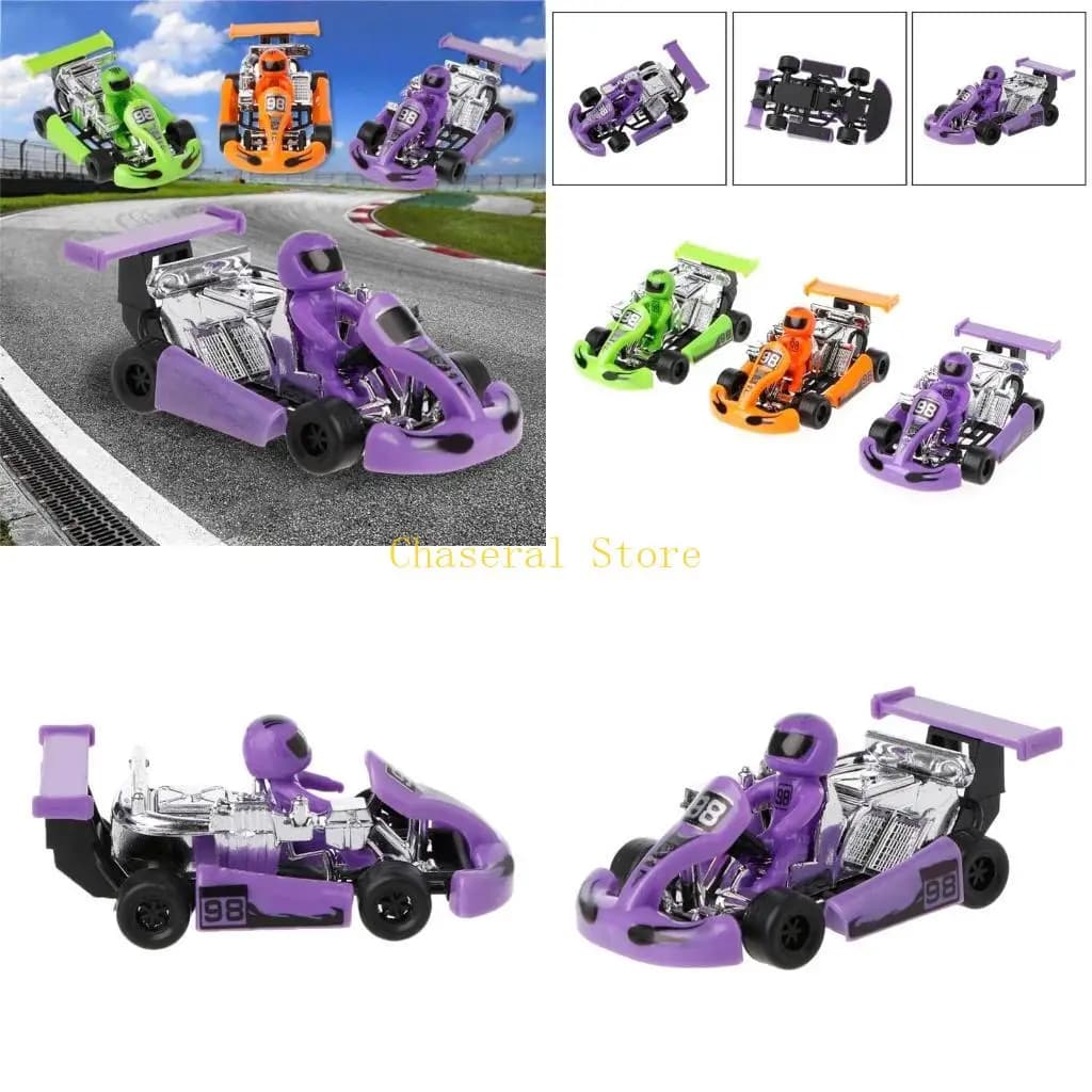 E7CE Modello auto in lega Go-Kart gioco corse veicolo sportivo motore in plastica tirare indietro giocattolo