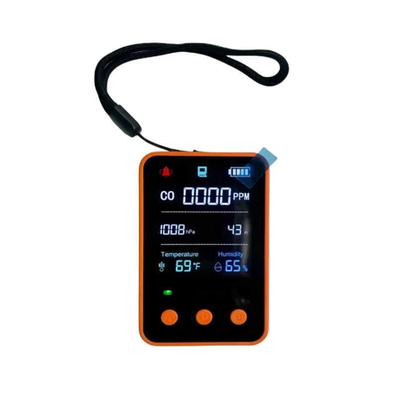 B62B 5 in 1 Portable Carbon Monoxide Detector Mini CO Meter Altitude Temperature Humidity Sensor Travel