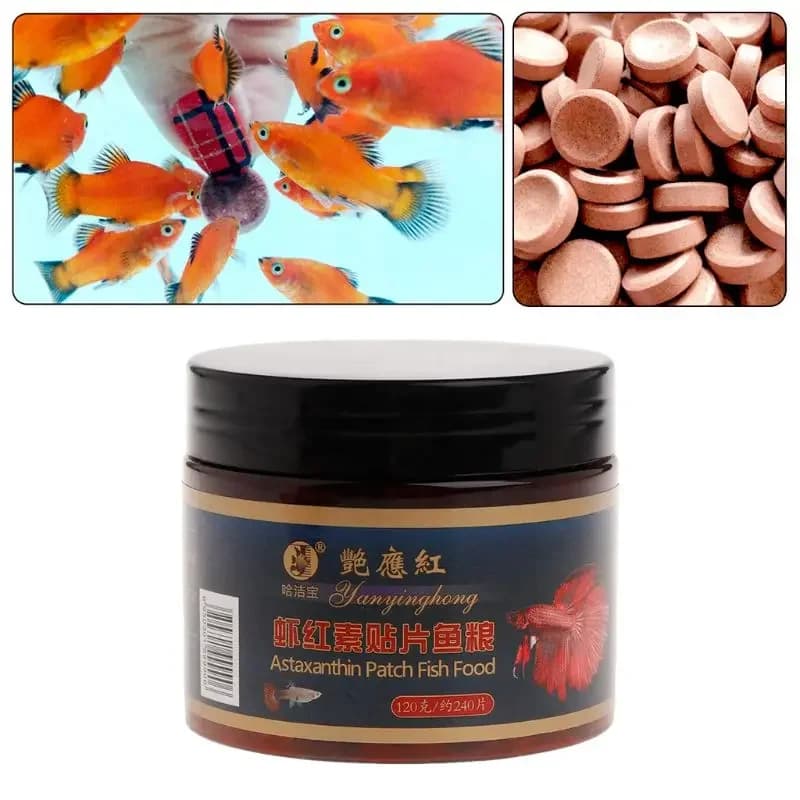 Compresse di Astaxantina per Acquario, 240 Pezzi, Naturali e Sicure, Nutrienti Proteici Non Tossici, Alimento per Pesci