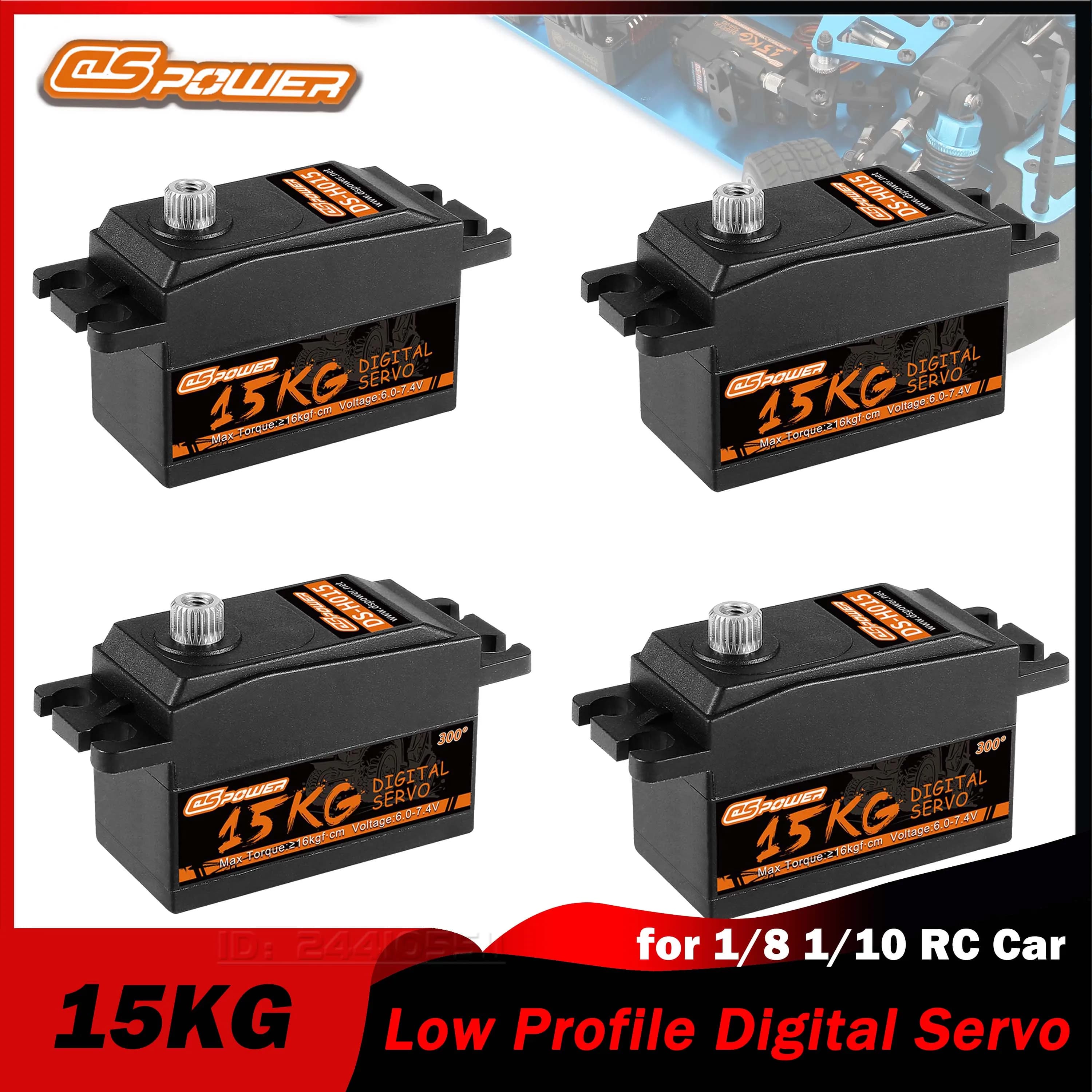 DSPOWER 15KG 180 ° /300 ° Metal Gear Digital Servo a basso profilo Corpo corto per 1/8 1/10 RC Auto Barca Elicottero Aereo Robot Parte