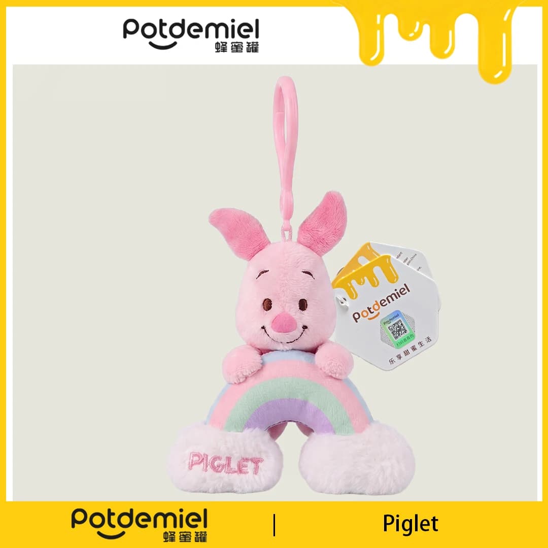 Potdemiel Disney Winnie the Pooh Piglet Plush Doll Keychain Stuffed Toy Bag Pendant Backpack Ornament Keyring Gift Kids Adults