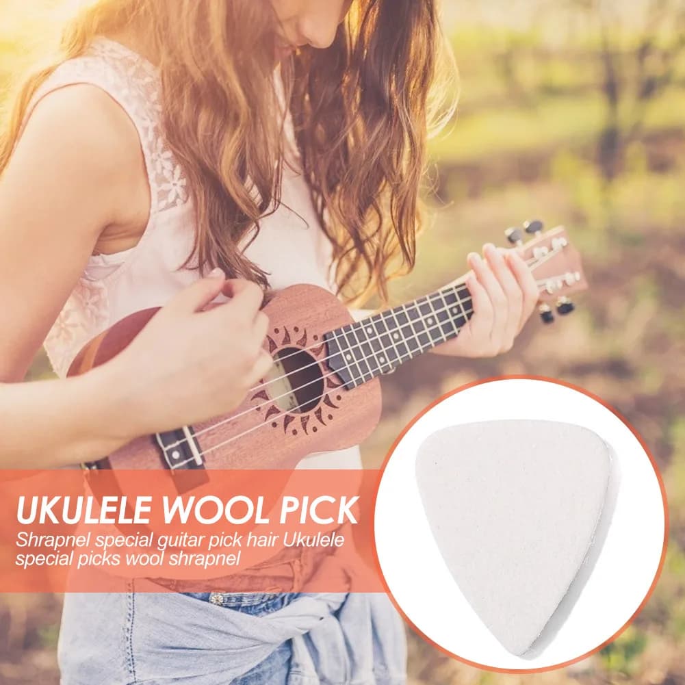 10 pz. Plettri in feltro morbido per Ukulele, Chitarra Elettrica e Folk - Accessori per Ukulele