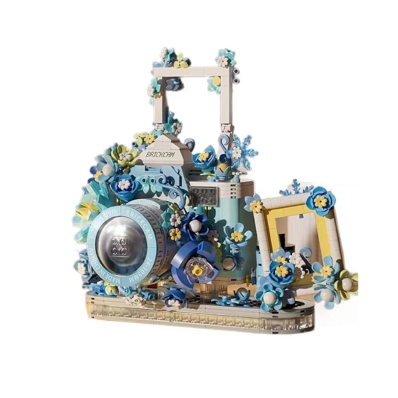 DIY Flower Camera Bricks Building Set for Girls Compatible Creative with Lego Desktop Decor Toy