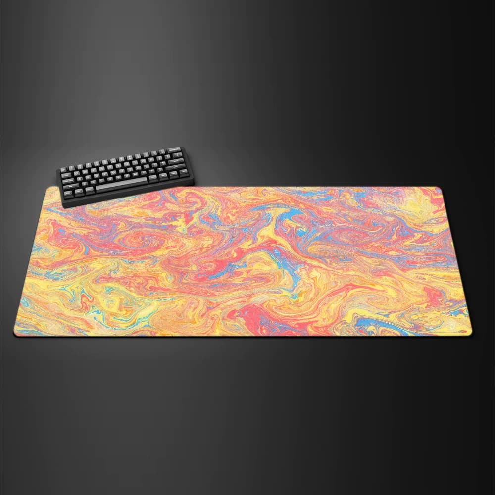 1 Pz Elegante Colorato Fluido Mouse Pad Grande Computer Tappetini da Gioco per Ufficio XXL Gomma antiscivolo Tappetino per tastiera da gioco per PC Tappetini da scrivania lunghi