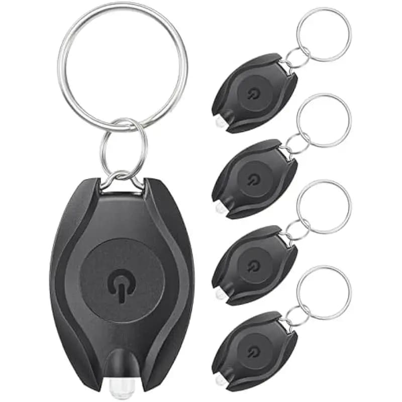 A20F-5Pack LED Keychain Flashlight Set Portable Battery Powered Key Ring Torch For Outdoor Camping Party