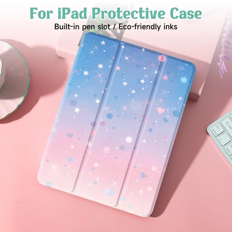 Custodia per iPad per iPad 9a/8a/7a generazione Custodia da 10,2 pollici, per copertura MiNi 4/5/6, con portapenne, copertura per sveglia/sonno automatico
