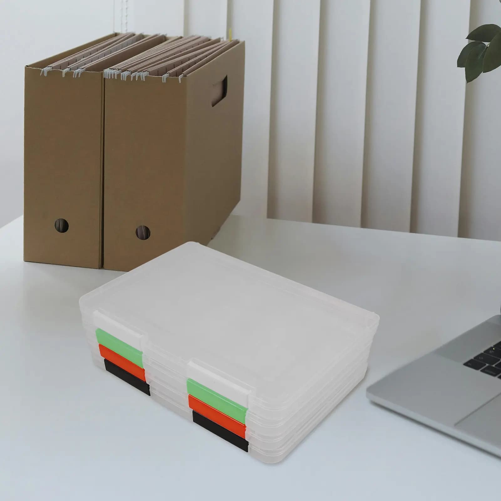 Scatola portaoggetti in plastica trasparente per carta A5, 4 pezzi, porta carte, porta certificati, porta foto, custodia per documenti