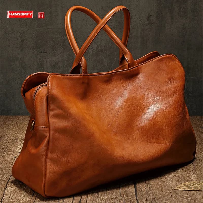 2026 Soft Genuine Leather Women Handbag Big Tote Bag Female Laptop Commuter Portable Travel Bag Business Luggage Bags New