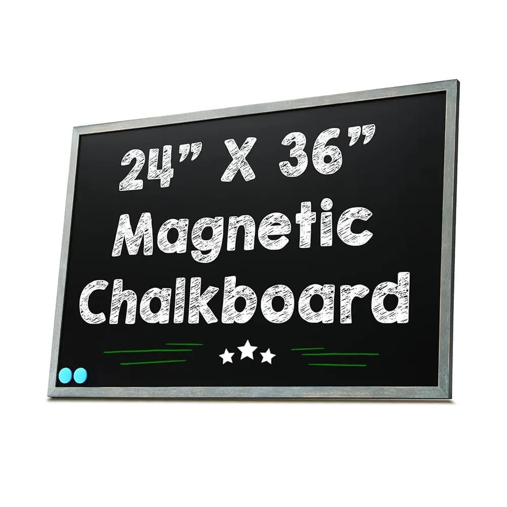 Lavagna magnetica 24 x 36 - Grande lavagna da parete con cornice in legno - Lavagna nera rustica da parete 2x3
